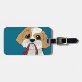 Aangepaste Kunst Bagage Label Cute Shih Tzu Puppy (Voorkant horizontaal)