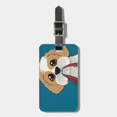 Aangepaste Kunst Bagage Label Cute Shih Tzu Puppy (Voorkant verticaal)