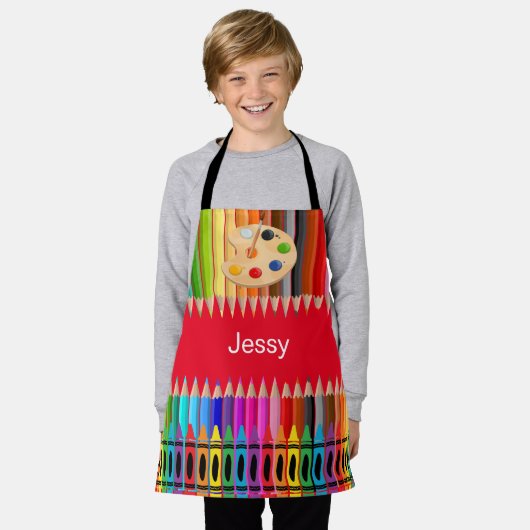 Aangepaste Kunstenaar Schort (Gedragen)