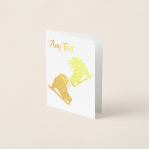Aangepaste kunstschaatsen folie kaarten