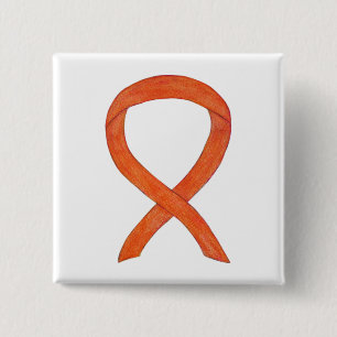 Aangepaste kunstspelden voor Oranje bewustwording Vierkante Button 5,1 Cm