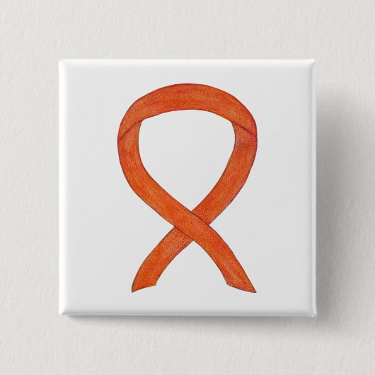 Aangepaste kunstspelden voor Oranje bewustwording Vierkante Button 5,1 Cm (Voorkant)