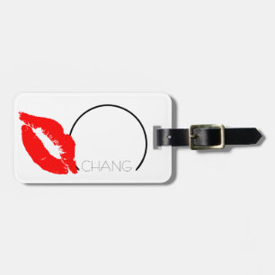 Aangepaste kus Lips Black Red Lipstick Chang Monog Bagagelabel