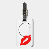 Aangepaste kus Lips Black Red Lipstick Chang Monog Bagagelabel (Voorkant verticaal)