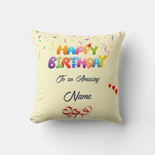 Aangepaste kussen cadeau voor verjaardagsvieringen (Voorkant)