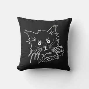 Aangepaste kussen met zwarte kat