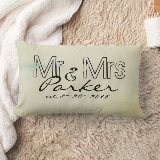 aangepaste kussen Mr en Mrs gepersonaliseerde teks (Deken)