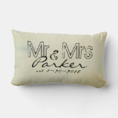 aangepaste kussen Mr en Mrs gepersonaliseerde teks (Achterkant)