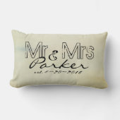 aangepaste kussen Mr en Mrs gepersonaliseerde teks (Voorkant)