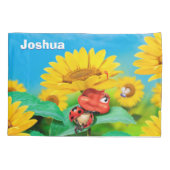 Aangepaste Kussensloop lieveheersbeestje & Zonnebl (Achterkant)