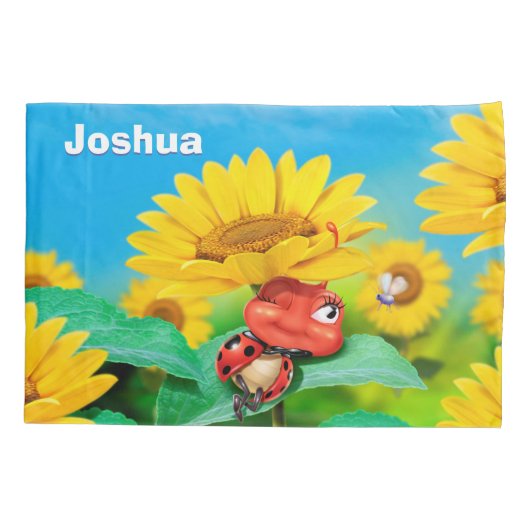 Aangepaste Kussensloop lieveheersbeestje & Zonnebl (Achterkant)