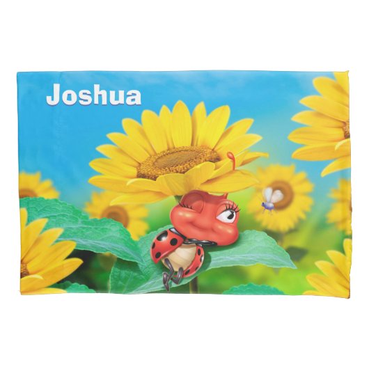 Aangepaste Kussensloop lieveheersbeestje & Zonnebl (Voorkant)