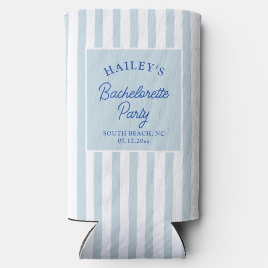 Aangepaste kust Bachelorette strandfeest Seltzer Blikjeskoeler (Achterkant)