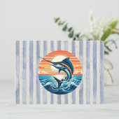 Aangepaste kust-/nautische/strand marlijn zonsonde kaart (Staand voorkant)