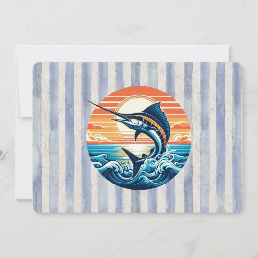 Aangepaste kust-/nautische/strand marlijn zonsonde kaart (Voorkant)
