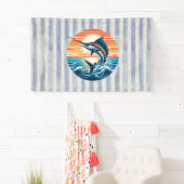 Aangepaste kust-/nautische/strand marlijn zonsonde spandoek (Insitu)