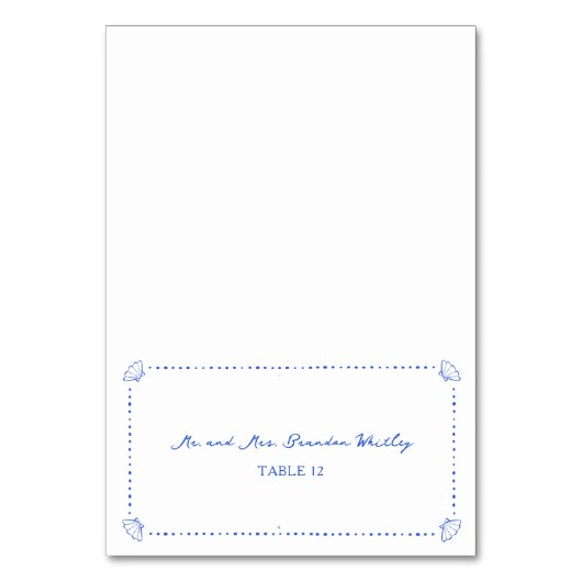 Aangepaste Kust Trouwen Blauw Zeeschelp Plaats Kaa Kaart (Voorkant)