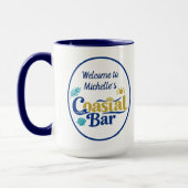 Aangepaste Kustbar Azure Retreat Elegante Marinebl Mok (Links)