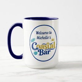 Aangepaste Kustbar Azure Retreat Elegante Marinebl Mok