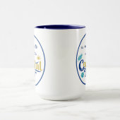 Aangepaste Kustbar Azure Retreat Elegante Marinebl Mok (Midden)