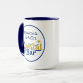 Aangepaste Kustbar Azure Retreat Elegante Marinebl Mok (Voorkant links)