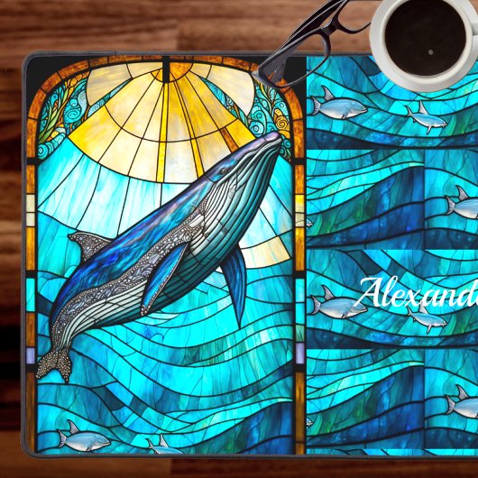 Aangepaste Kustkust Tropisch Blauwe Walvis Gele Zo Bureaumat