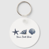Aangepaste kustschelpen Treasure Ocean Summer Sleutelhanger (Voorkant)