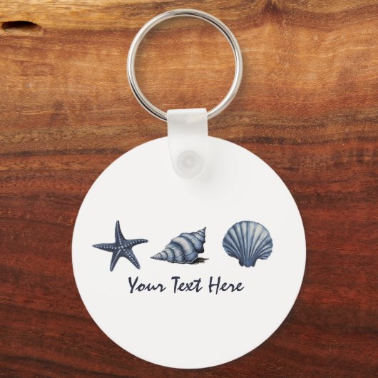 Aangepaste kustschelpen Treasure Ocean Summer Sleutelhanger (Voorkant)