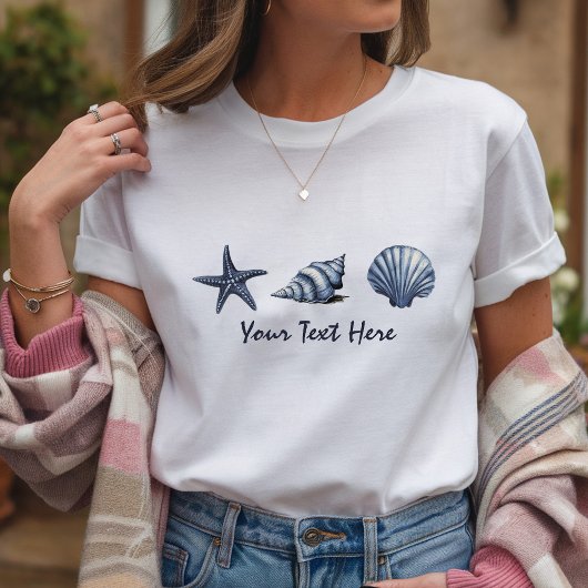 Aangepaste kustschelpen Treasure Ocean Summer T-shirt