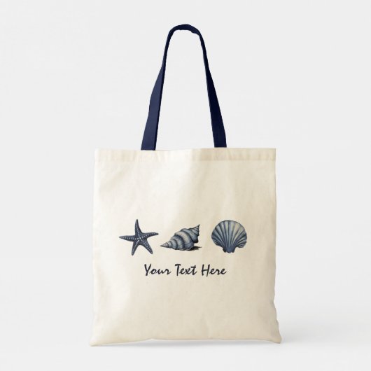 Aangepaste kustschelpen Treasure Ocean Summer Tote Bag (Achterkant)
