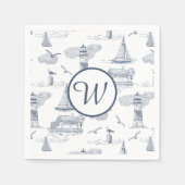 Aangepaste Kusttoile Monogram | Voorbereid op Naut Servet (Voorkant)