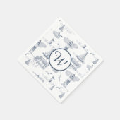 Aangepaste Kusttoile Monogram | Voorbereid op Naut Servet (Hoek)