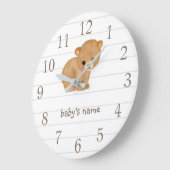 Aangepaste Kute Beer Nursery Wall Clock Grote Klok (Hoek)