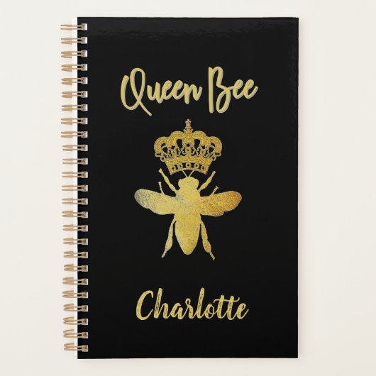 Aangepaste Kute KEEN BEE Gold Black Maandelijks ni Planner (Voorkant)