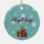 Aangepaste kutkat en kerstboom keramisch ornament (Achterkant)