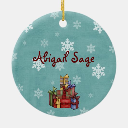Aangepaste kutkat en kerstboom keramisch ornament (Achterkant)