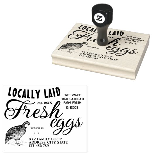 Aangepaste kwartel ei doos stempel (Gestempeld)