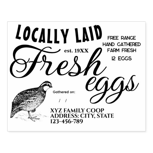 Aangepaste kwartel ei doos stempel (Afrduk)