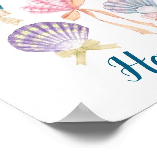 Aangepaste kwekerij Seashell Coquette Print (Hoek)