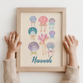 Aangepaste kwekerij Seashell Coquette Print