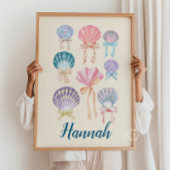 Aangepaste kwekerij Seashell Coquette Print