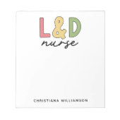 Aangepaste L- en D-verpleegkundige | Arbeid en bez Notitieblok (Voorkant)