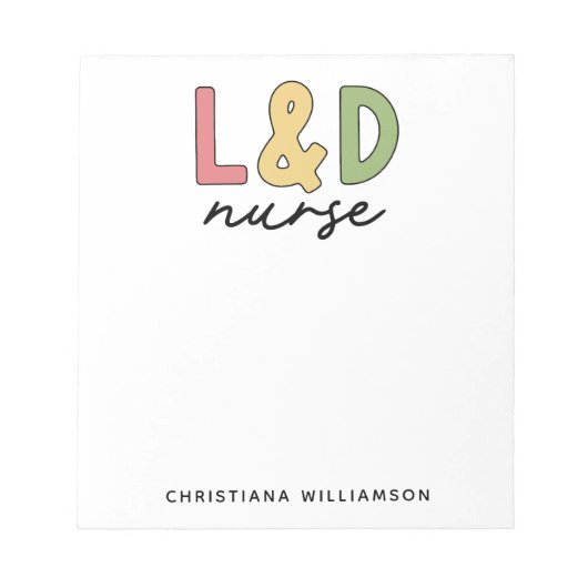 Aangepaste L- en D-verpleegkundige | Arbeid en bez Notitieblok (Voorkant)