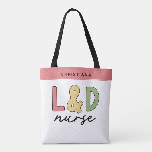 Aangepaste L- en D-verpleegkundige | Arbeid en bez Tote Bag (Achterkant)