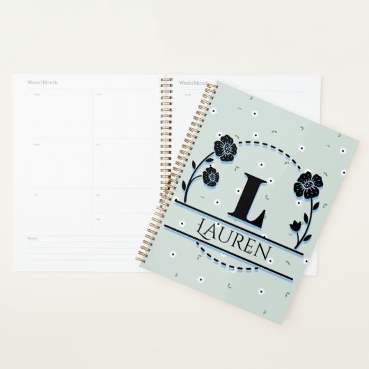 Aangepaste L naam Planner, Bloemenplanner Planner (Display)