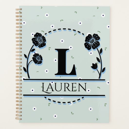 Aangepaste L naam Planner, Bloemenplanner Planner (Voorkant)