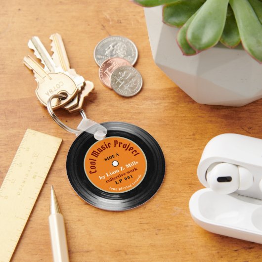 aangepaste l.p. vinyl record Sleutelhanger met naa (Bureau)