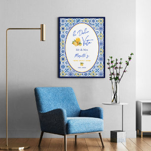 Aangepaste La Dolce Vita Nieuwgetrouwd Kusthuis Poster