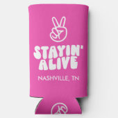 Aangepaste Laatste Disco Bachelorette Disco Bal Seltzer Blikjeskoeler (Achterkant)