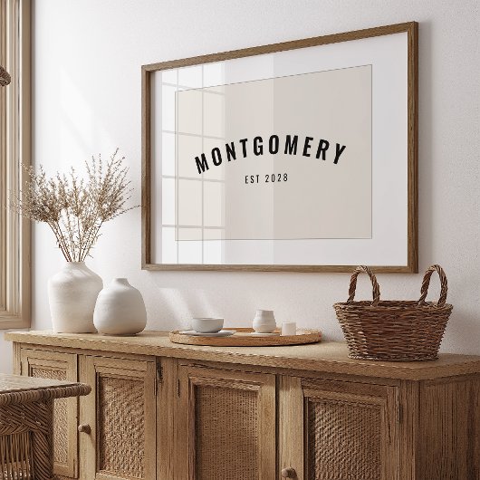 Aangepaste Laatste Naam Oprichtingsdatum Familie C Poster